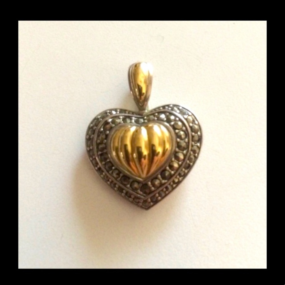 Judith Jack Sterling and 18k Gold Pendant